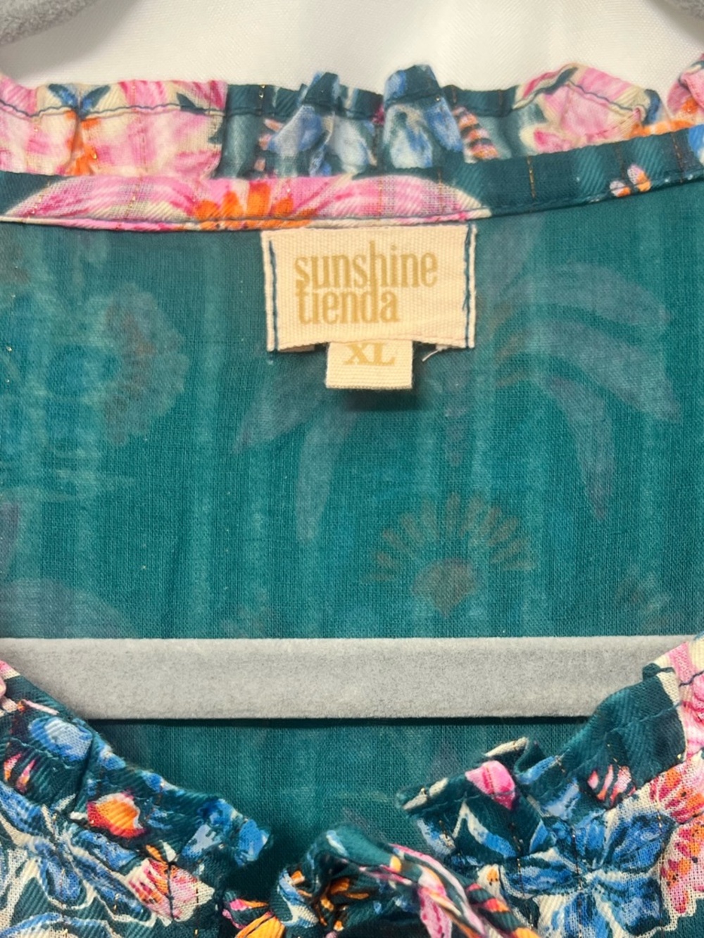 Sunshine Tienda Palm Royale Paradise Maxi Dress XL NWOT Cotton Lurex - Picture 9 of 16